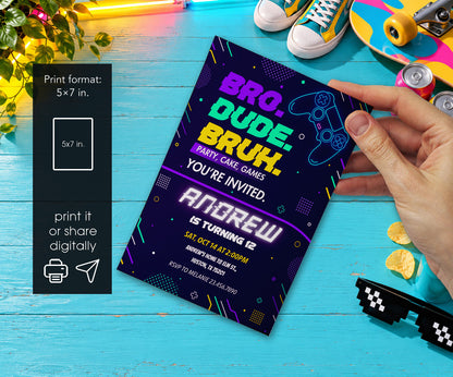 Bruh Gamer Invitation mockup