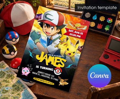 Pokemon Pikachu Invitation mockup