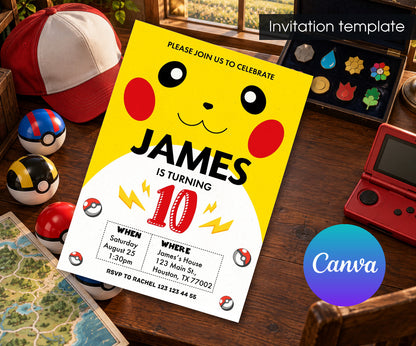 Pokemon Pikachu Invitation mockup