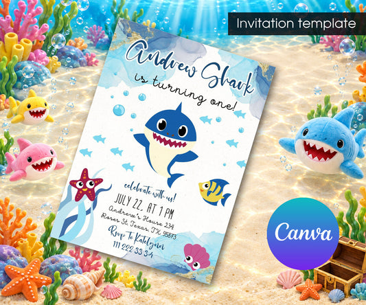 Baby Shark Invitation mockup