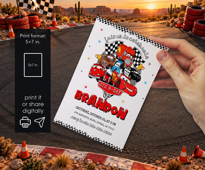 Cars Lightning McQueen Invitation mockup