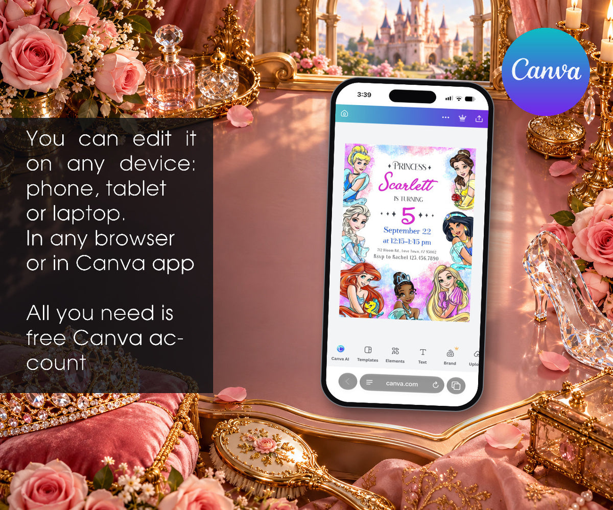 Disney Princess Invitation mockup