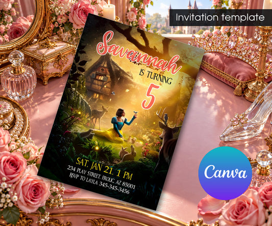 Snow White Musical Disney Princess Invitation mockup