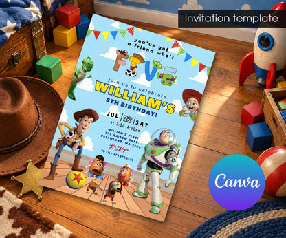 Toy Story Woody Invitation mockup