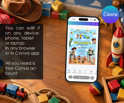 Toy Story Woody Invitation mockup