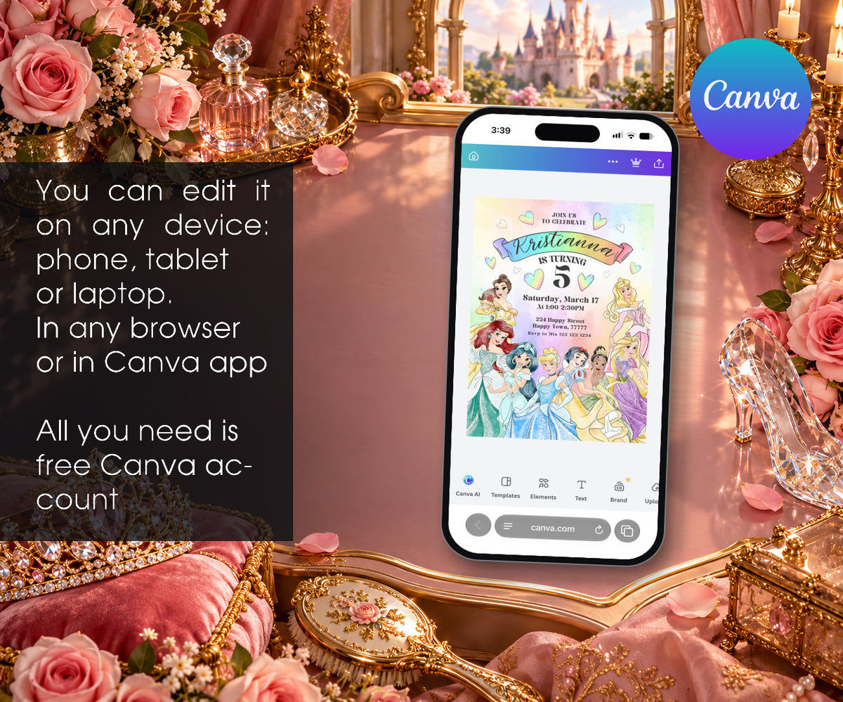 Disney Princess Invitation mockup