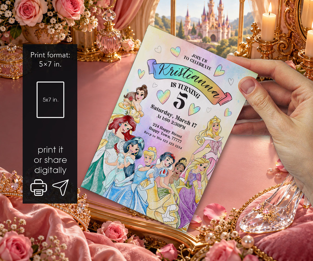 Disney Princess Invitation mockup