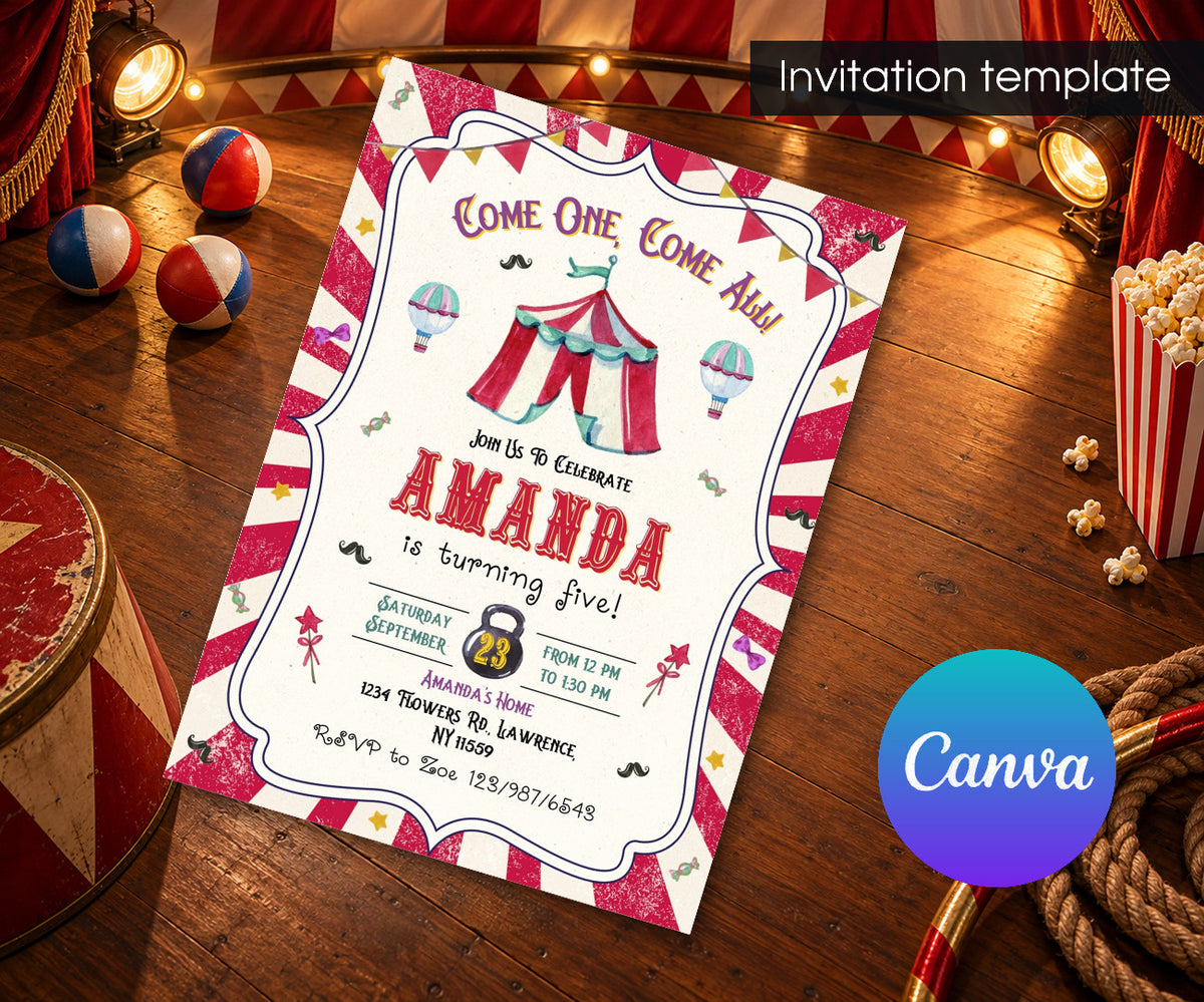 Circus Carnival Invitation mockup