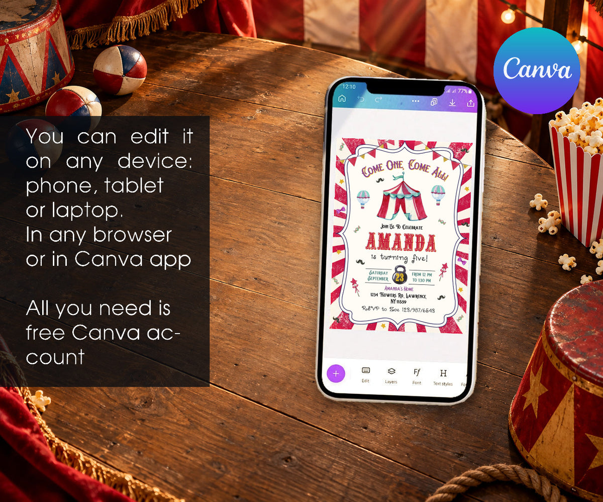 Circus Carnival Invitation mockup