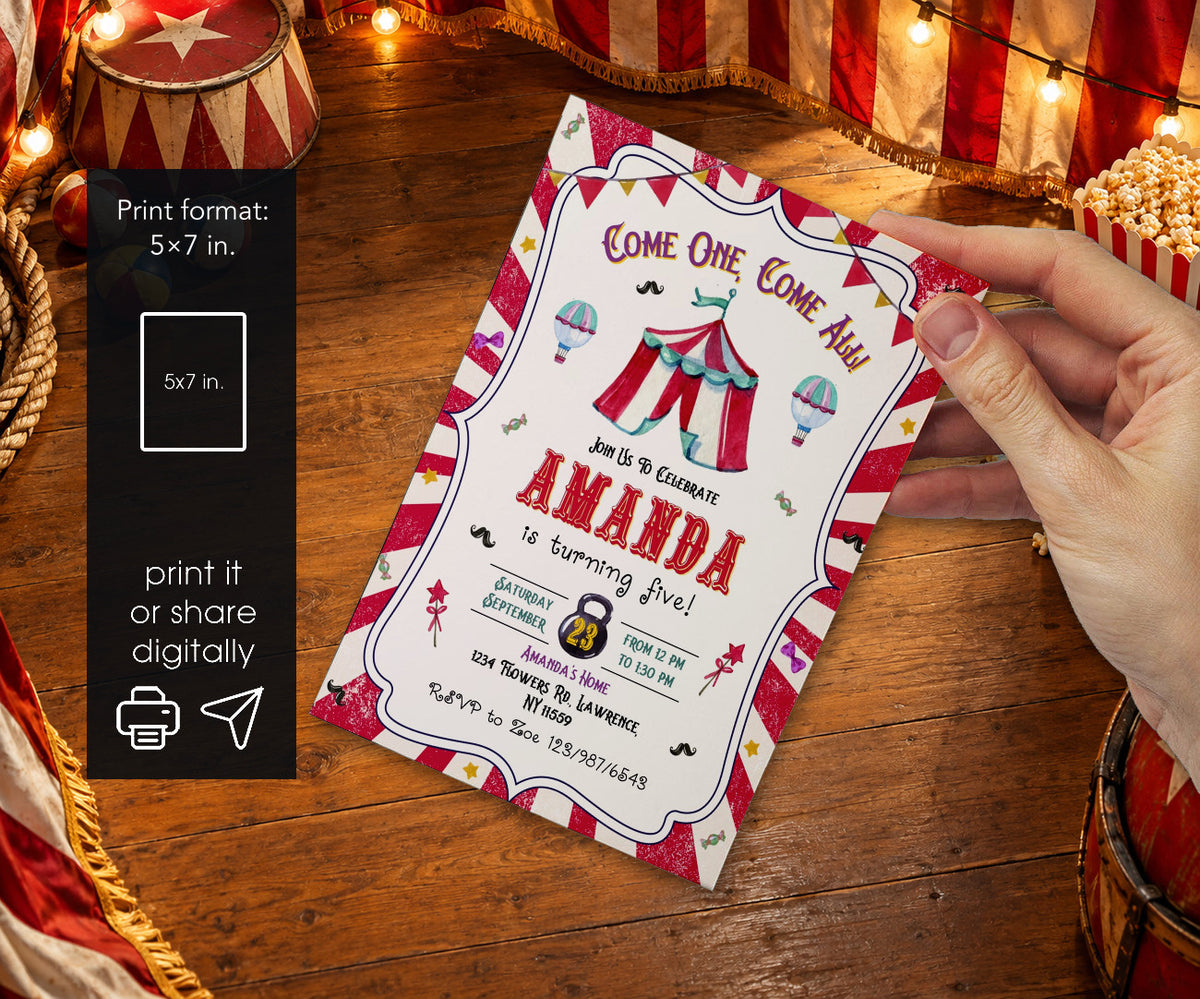 Circus Carnival Invitation mockup