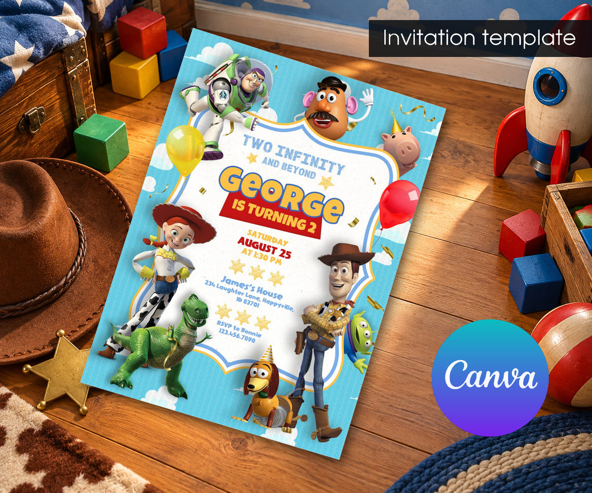 Toy Story Woody Invitation mockup
