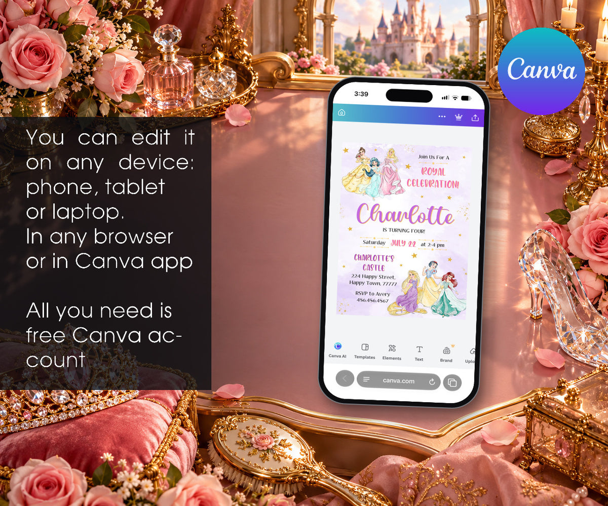Disney Princess Invitation mockup