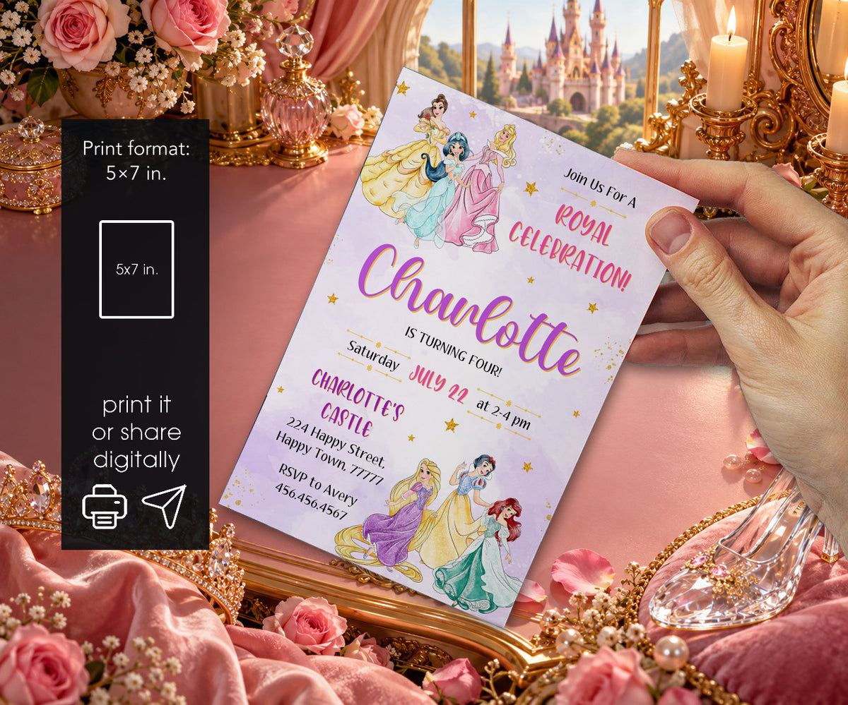 Disney Princess Invitation mockup