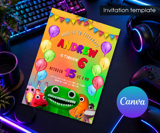 Garten of Banban Gamer Invitation mockup