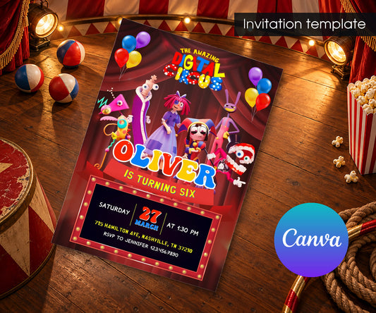 The Amazing Digital Circus Invitation mockup