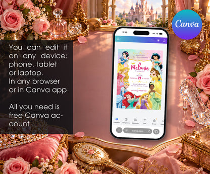 Disney Princess Invitation mockup