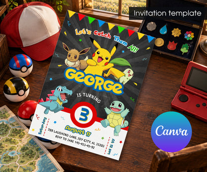 Pokemon Pikachu Invitation mockup