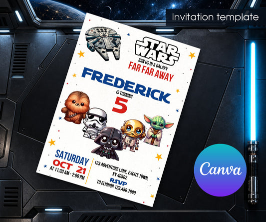 Star Wars Darth Vader Lego Minifigures Invitation mockup