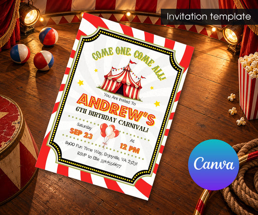 Circus Carnival Invitation mockup