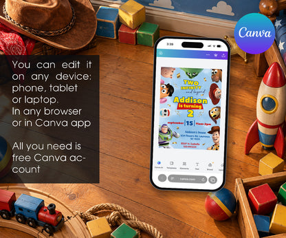 Toy Story Woody Invitation mockup