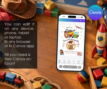 Toy Story Woody Invitation mockup