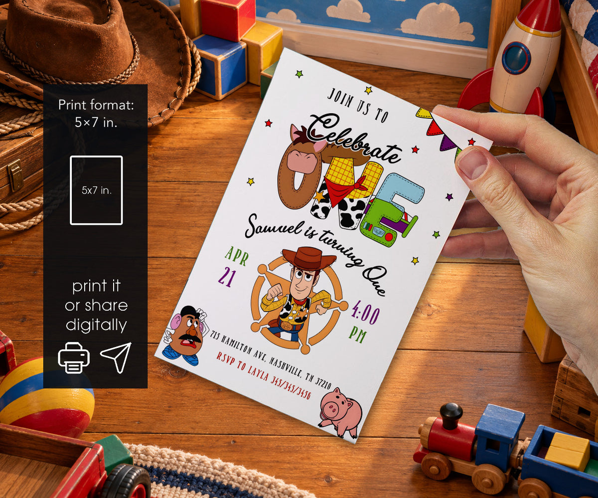 Toy Story Woody Invitation mockup