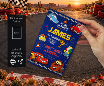 Cars Lightning McQueen Invitation mockup