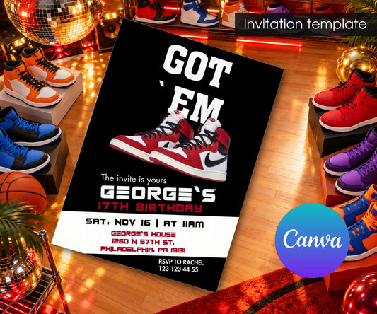 Sneaker Ball Air Jordan Nike Invitation mockup