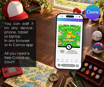 Pokemon Pikachu Invitation mockup