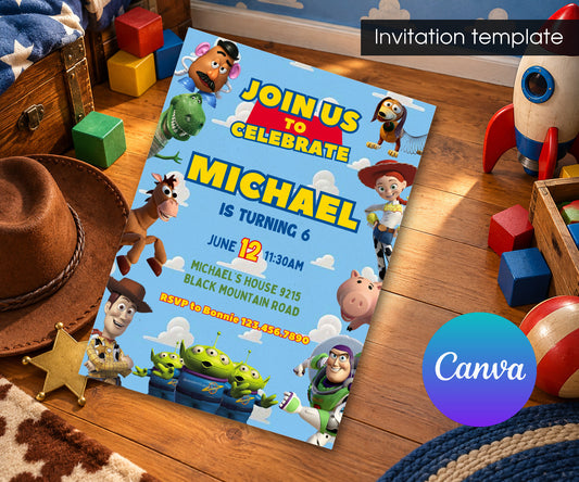 Toy Story Woody Invitation mockup