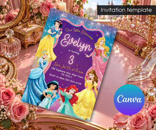 Disney Princess Invitation mockup