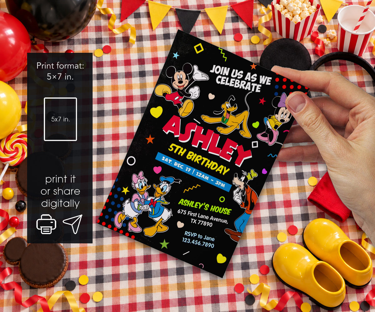 Clubhouse Mickey Mouse Invitation mockup