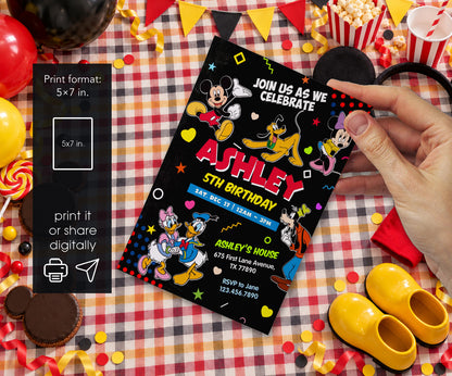 Clubhouse Mickey Mouse Invitation mockup
