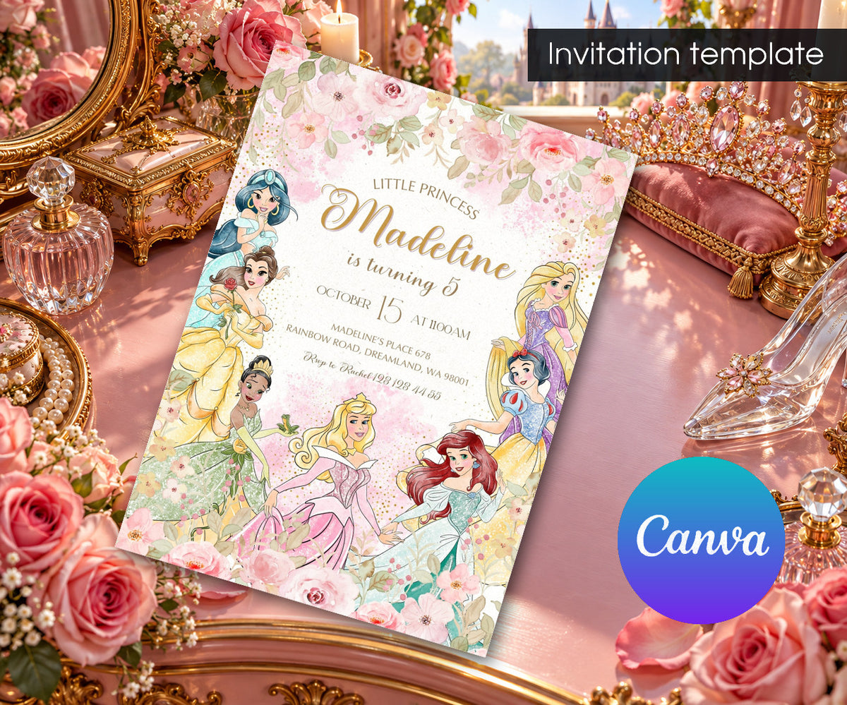 Disney Princess Invitation mockup