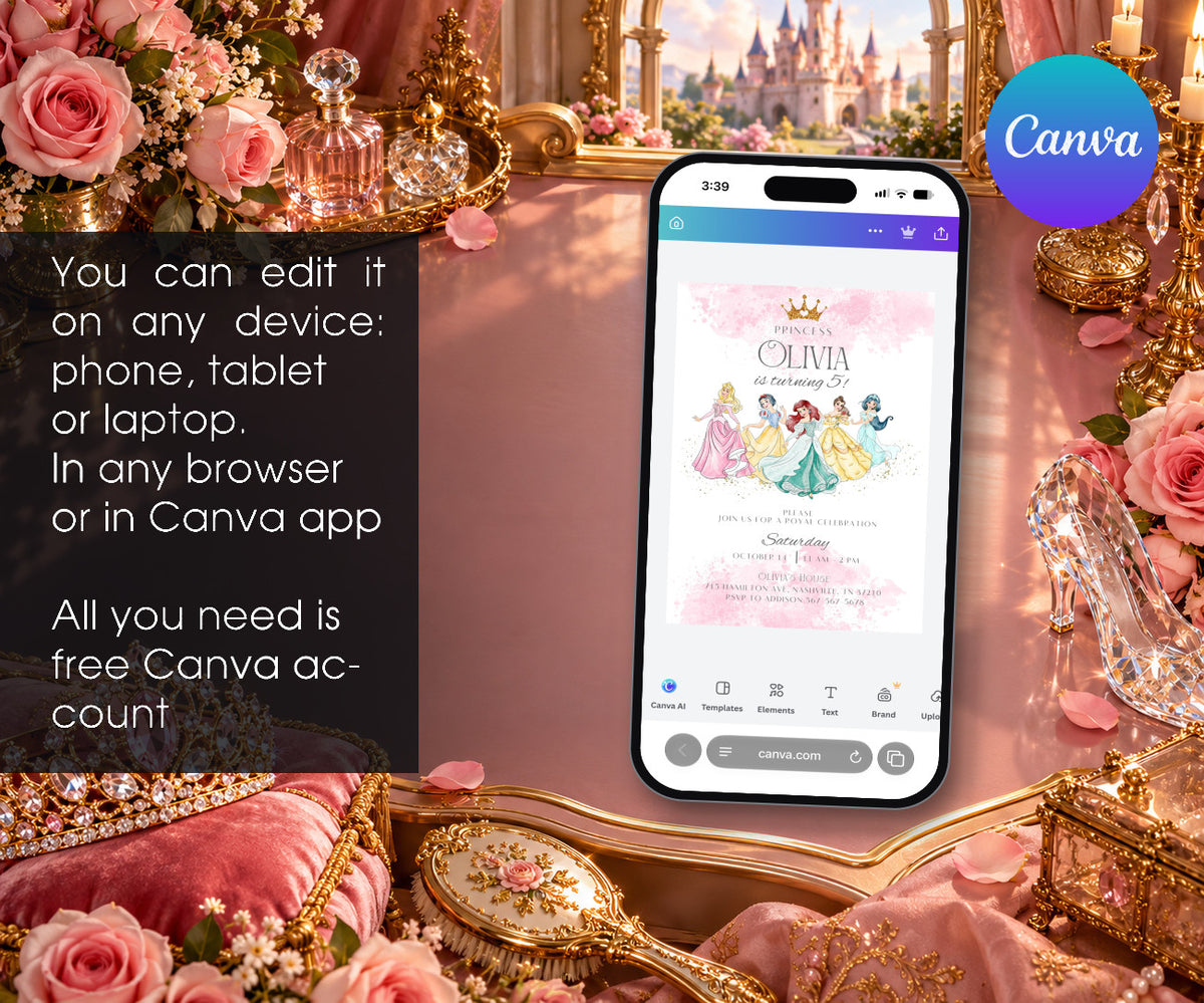 Disney Princess Invitation mockup
