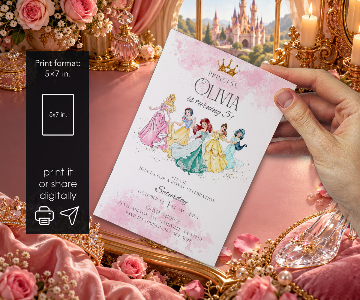Disney Princess Invitation mockup