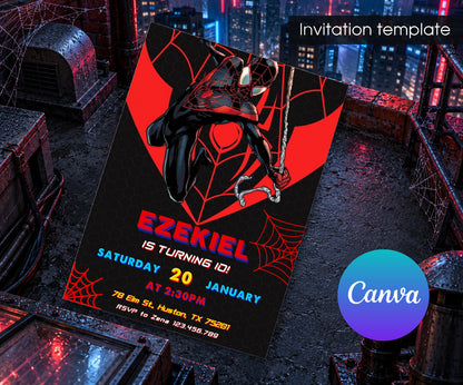 Spider-Man Spider Man Across the Spider-Verse Invitation mockup