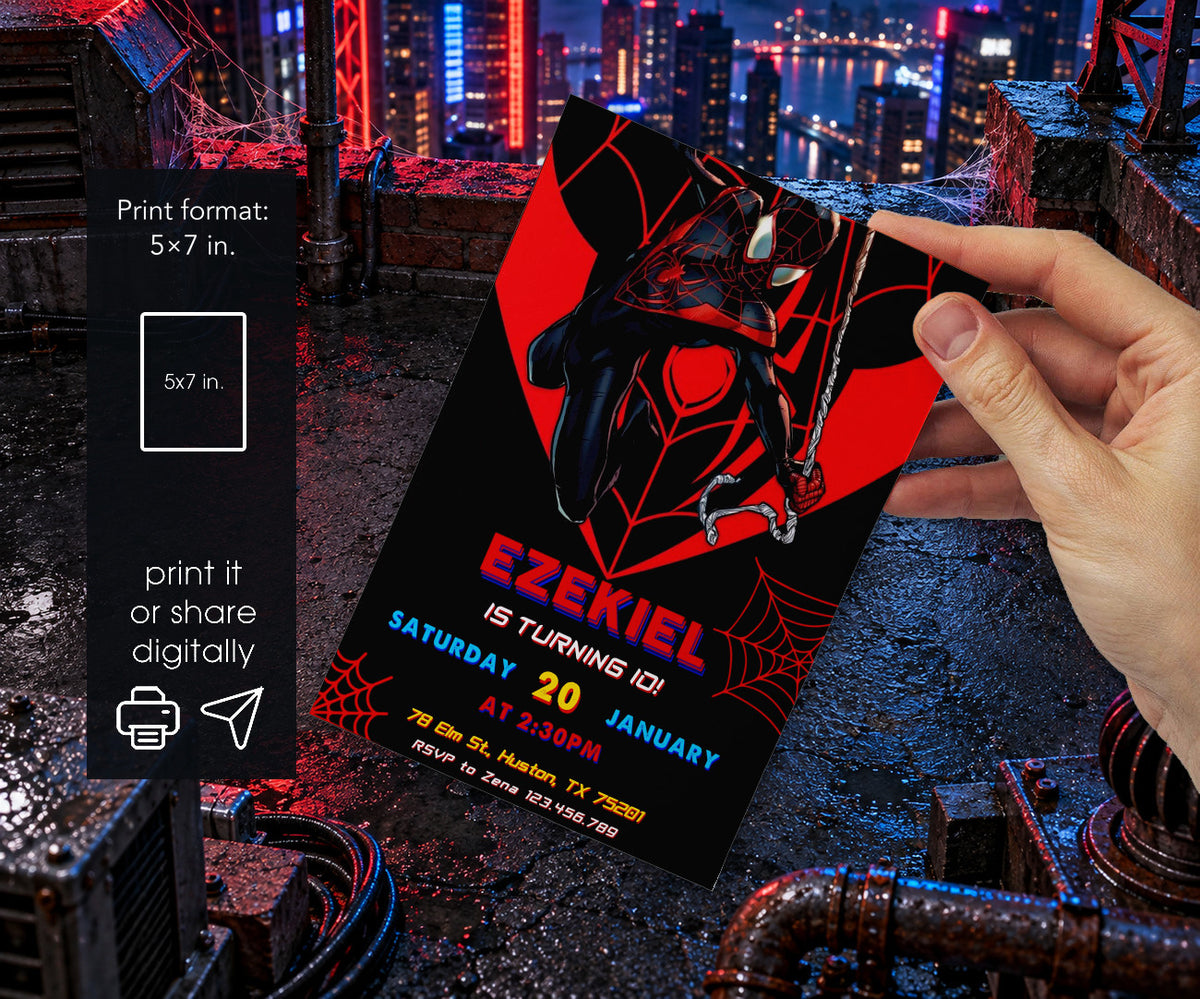 Spider-Man Spider Man Across the Spider-Verse Invitation mockup