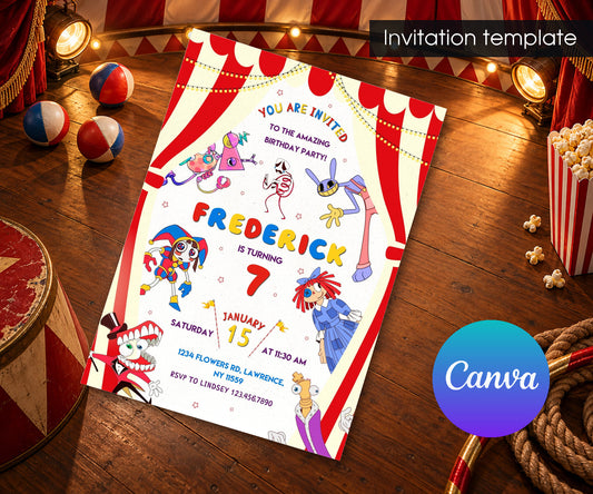 The Amazing Digital Circus Invitation mockup