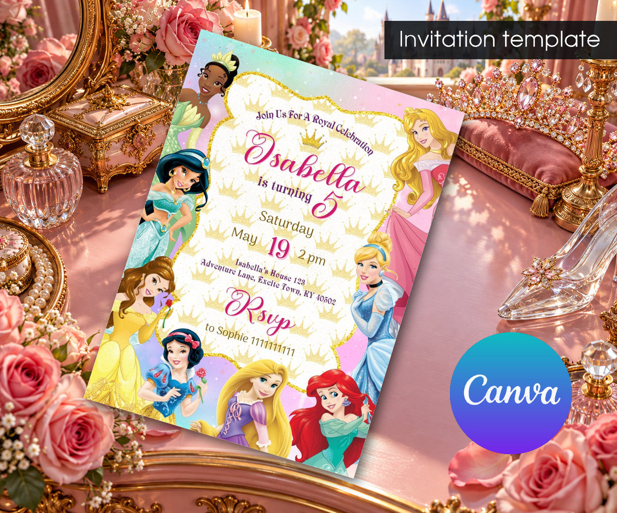 Disney Princess Invitation mockup