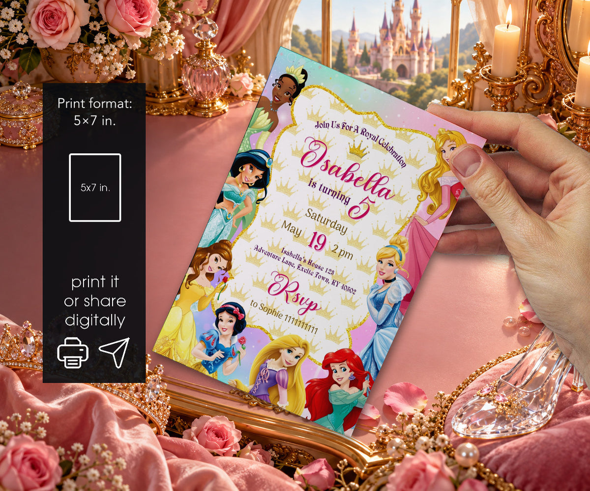 Disney Princess Invitation mockup
