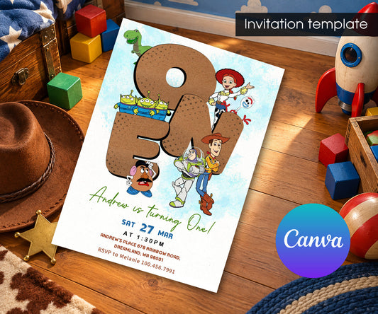 Toy Story Woody Invitation mockup