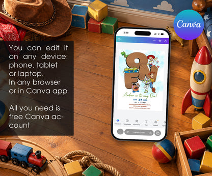 Toy Story Woody Invitation mockup