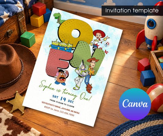Toy Story Woody Invitation mockup
