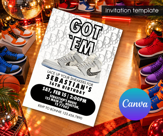 Sneaker Ball Air Jordan Nike Invitation mockup