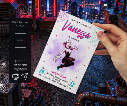 Spider-Man Spider Gwen Ghost Spidey Invitation mockup