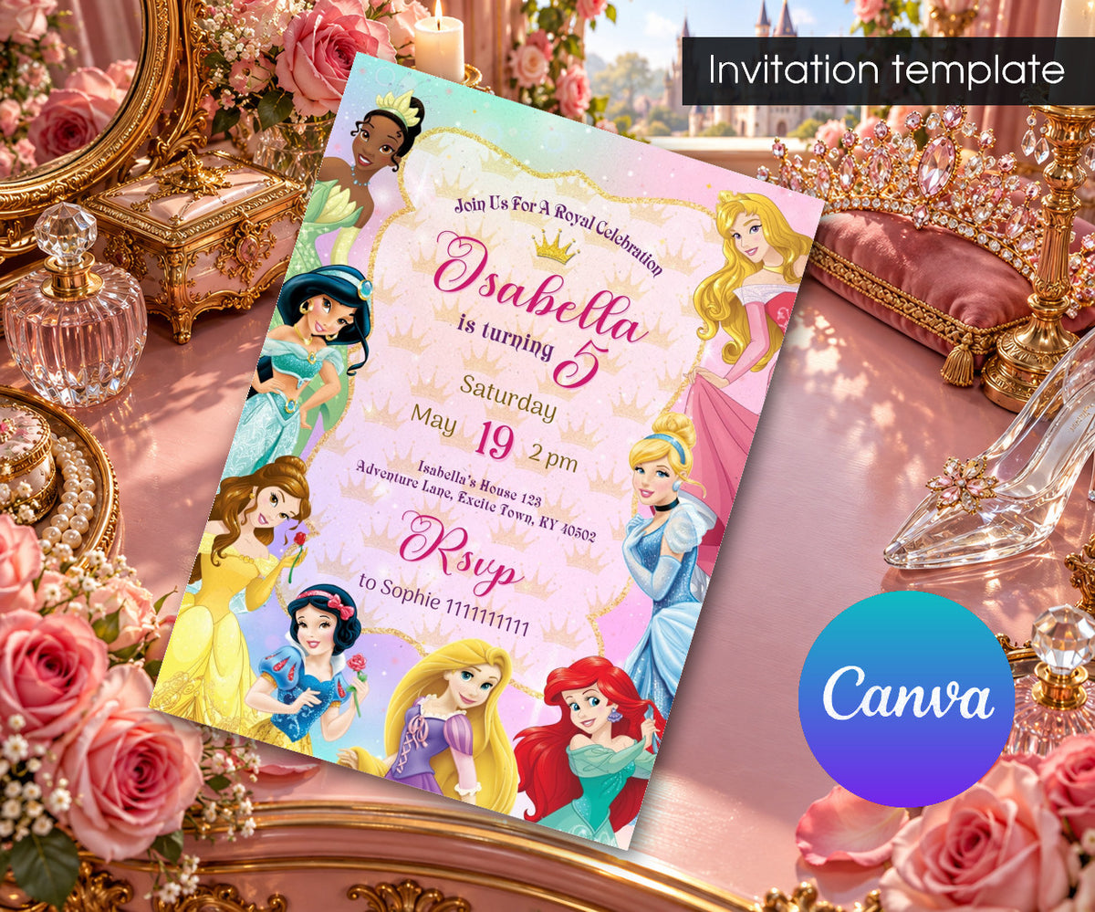Disney Princess Invitation mockup