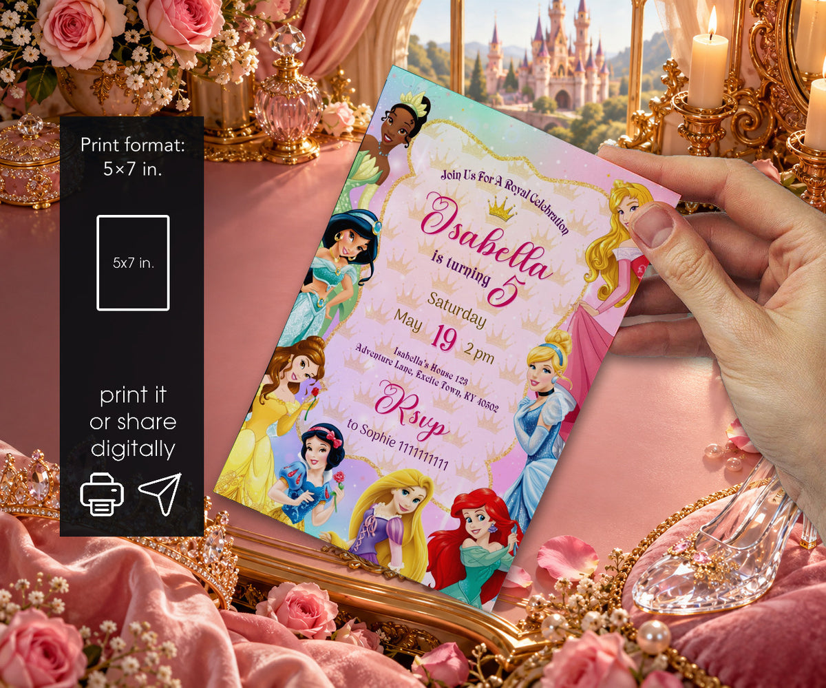 Disney Princess Invitation mockup