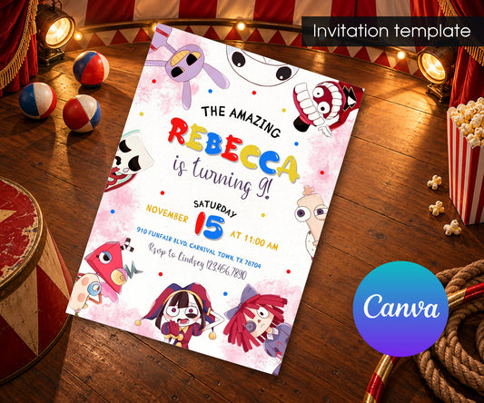 The Amazing Digital Circus Invitation mockup