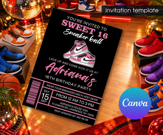 Sneaker Ball Air Jordan Nike Invitation mockup